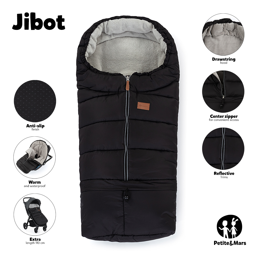 PETITE&amp;MARS Fusak nastavitelný 3v1 Jibot Horizontal Ink Black