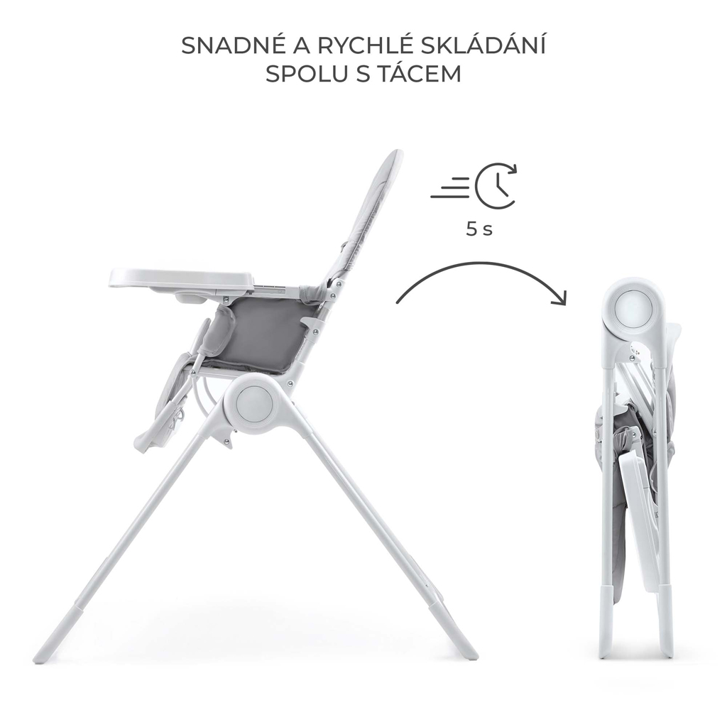 KINDERKRAFT Stolička jedálenská Binci Light Grey