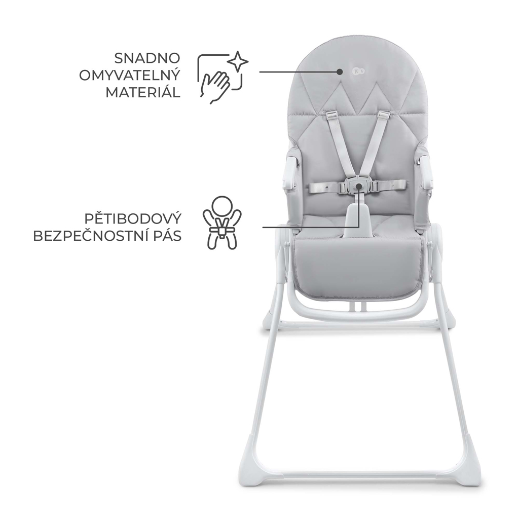 KINDERKRAFT Stolička jedálenská Binci Light Grey