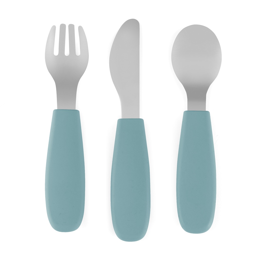 PETITE&MARS Sada príborov s nerezovej ocele Take&Match Frosted Sky 12m+