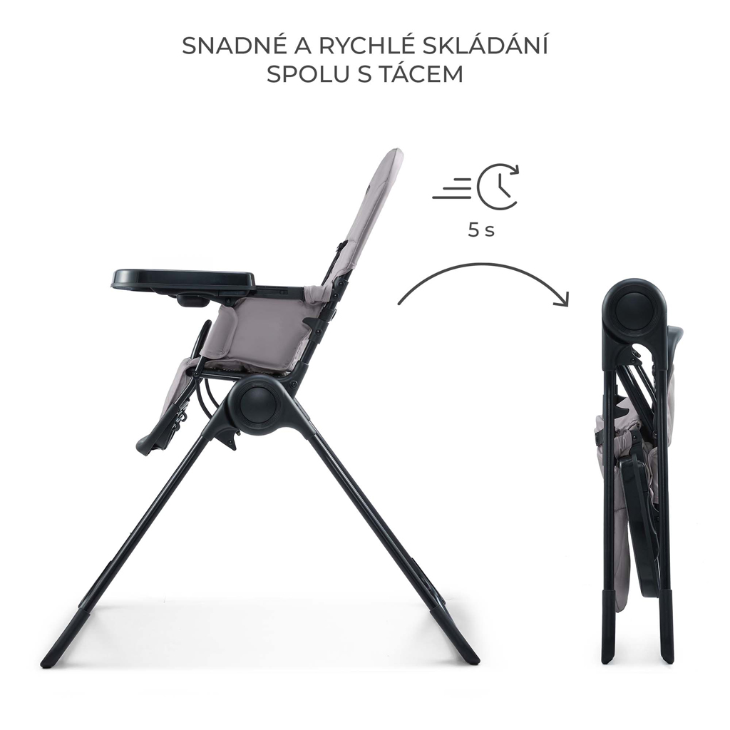 KINDERKRAFT Stolička jedálenská Binci Grey