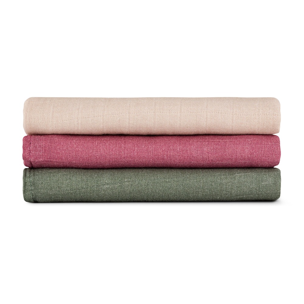 PETITE &amp; MARS Sada plienok bambusová mušelínová 3ks Moussy Botanic Tones 68 x 68 cm