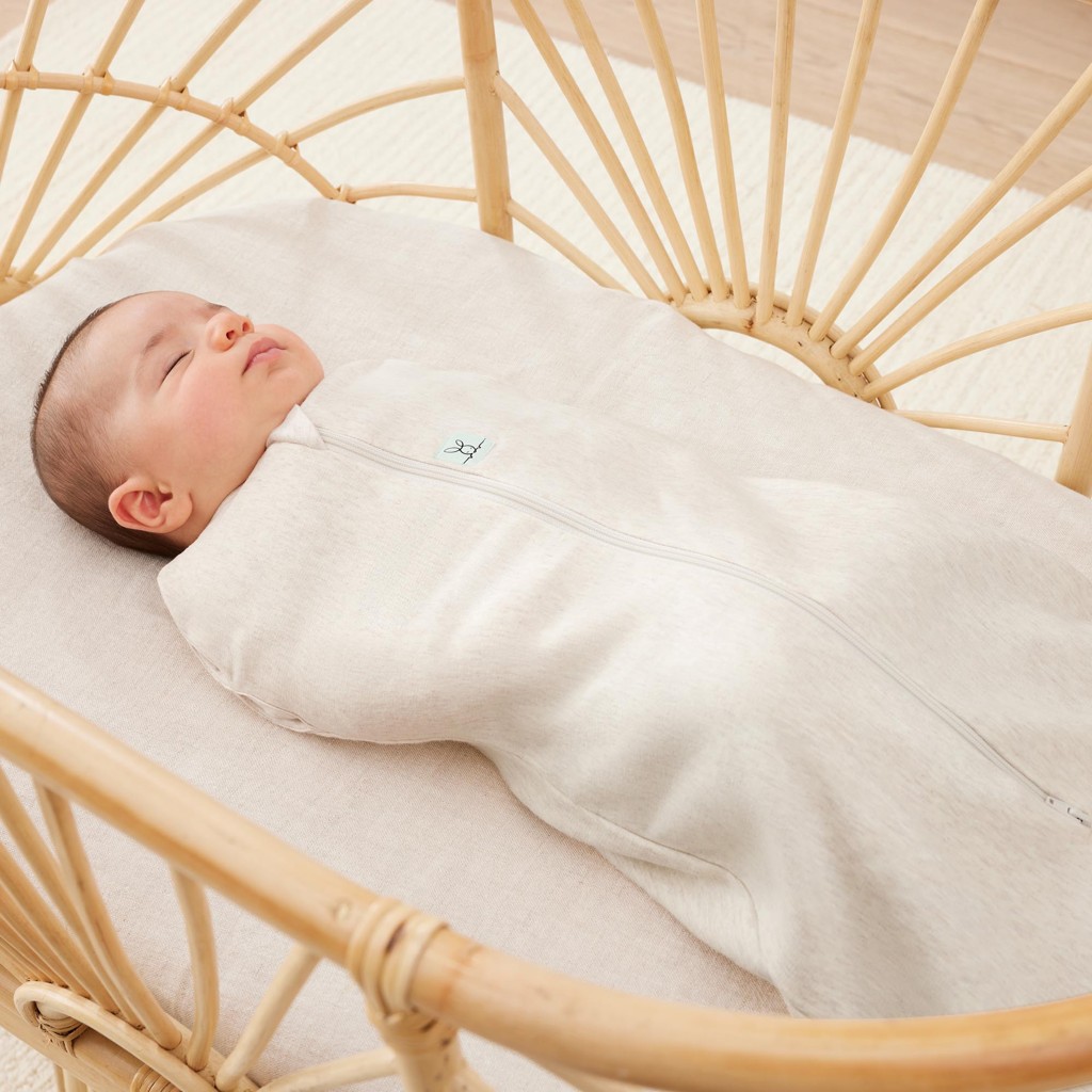 ERGOPOUCH Zavinovačka a vak na spanie 2v1 Cocoon Oatmeal Marle 0-3 m, 3-6 kg, 1 tog