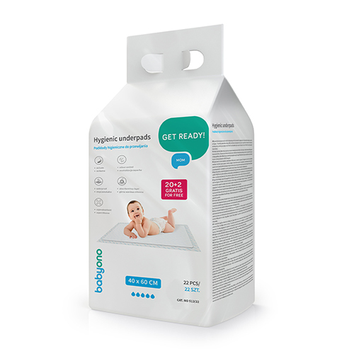 BABYONO Podložky prebaľovacie pod dieťa 40 x 60 cm, 20ks + 2ks zadarmo