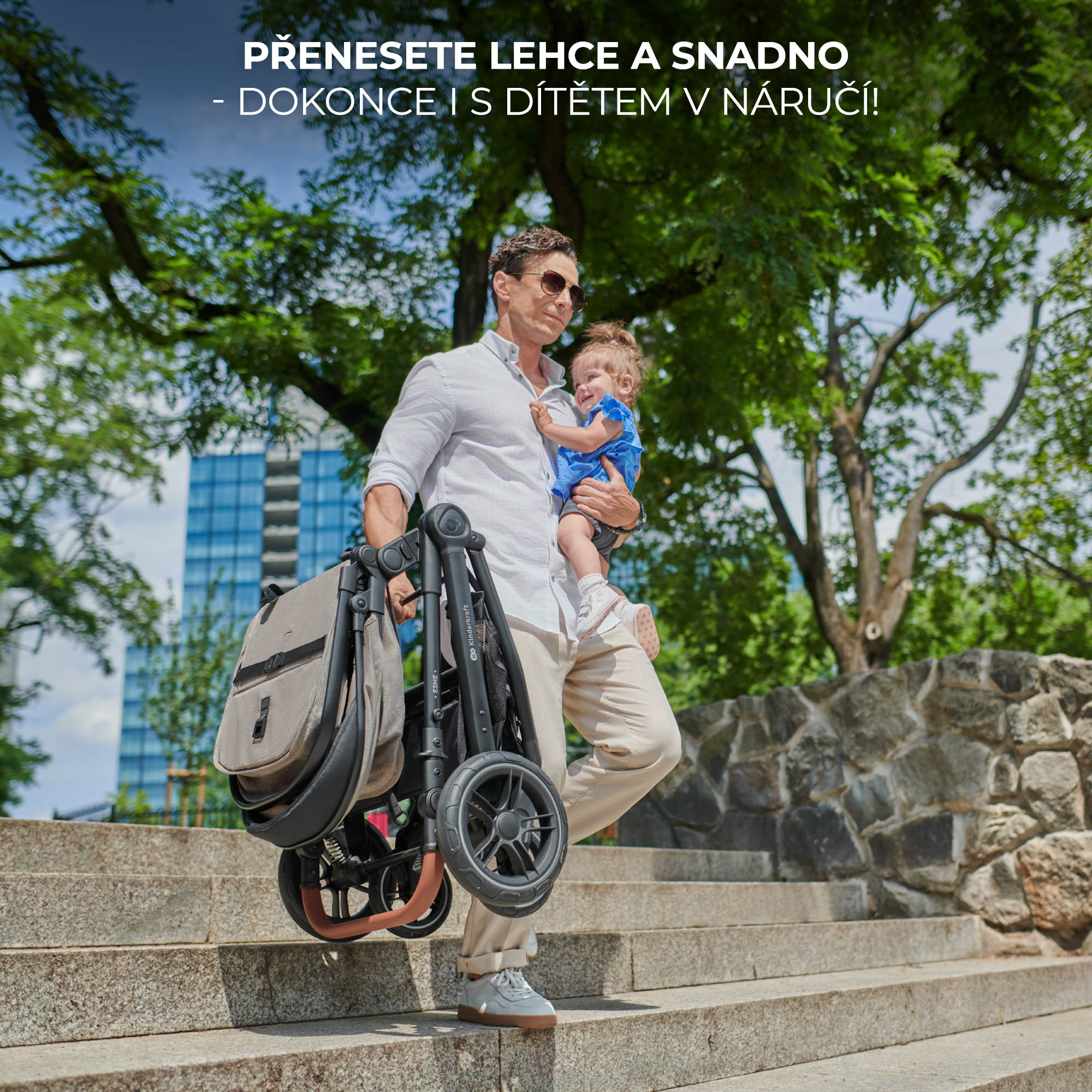 KINDERKRAFT Kočík kombinovaný 3v1 Esme Pro Moonlight Grey