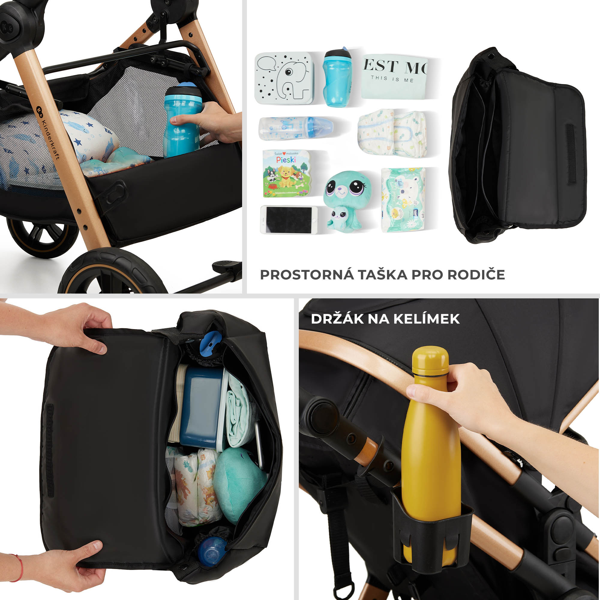 KINDERKRAFT Kočík kombinovaný 3v1 Esme Pro Moonlight Grey