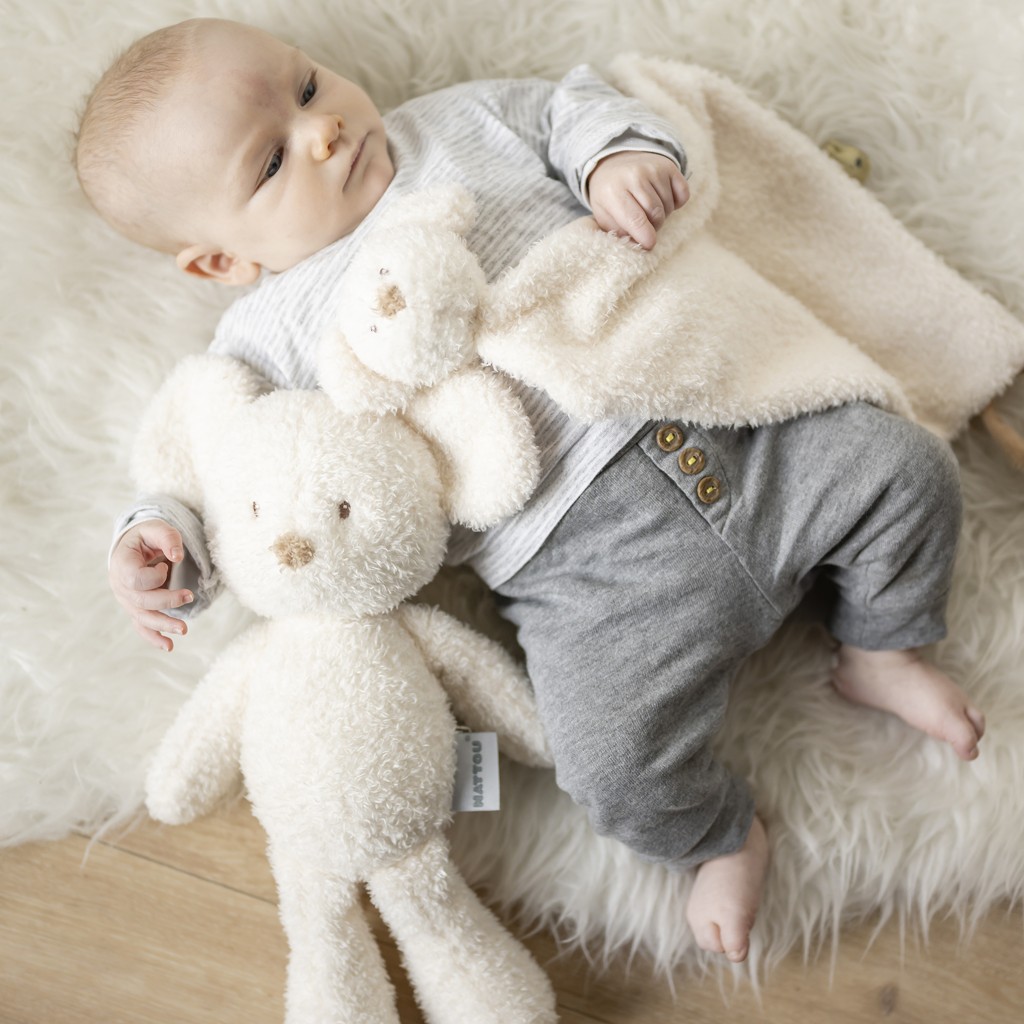 NATTOU Maznáčik plyšový maxi Teddy myška 28 x 28 cm, 0m+