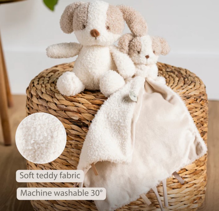 NATTOU Maznáčik plyšový Teddy psík 27 x 27 cm, 0m+