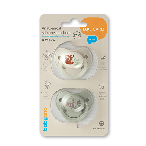 BABYONO Cumlíky silikónové anatomické 6-18m, 2 ks