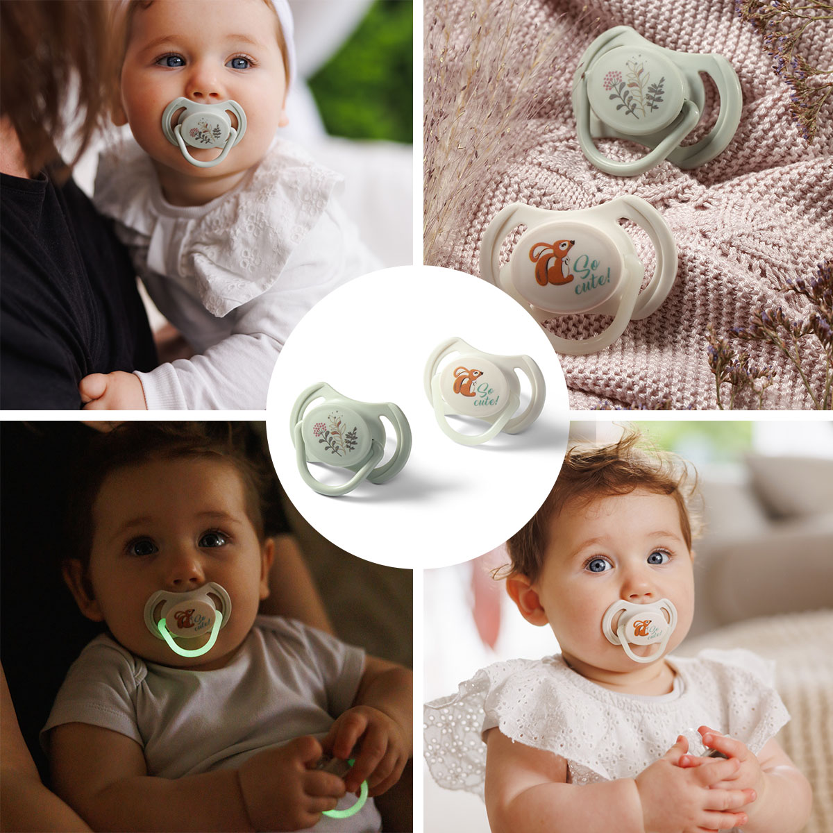 BABYONO Cumlíky silikónové symetrické 6-18m, 2 ks