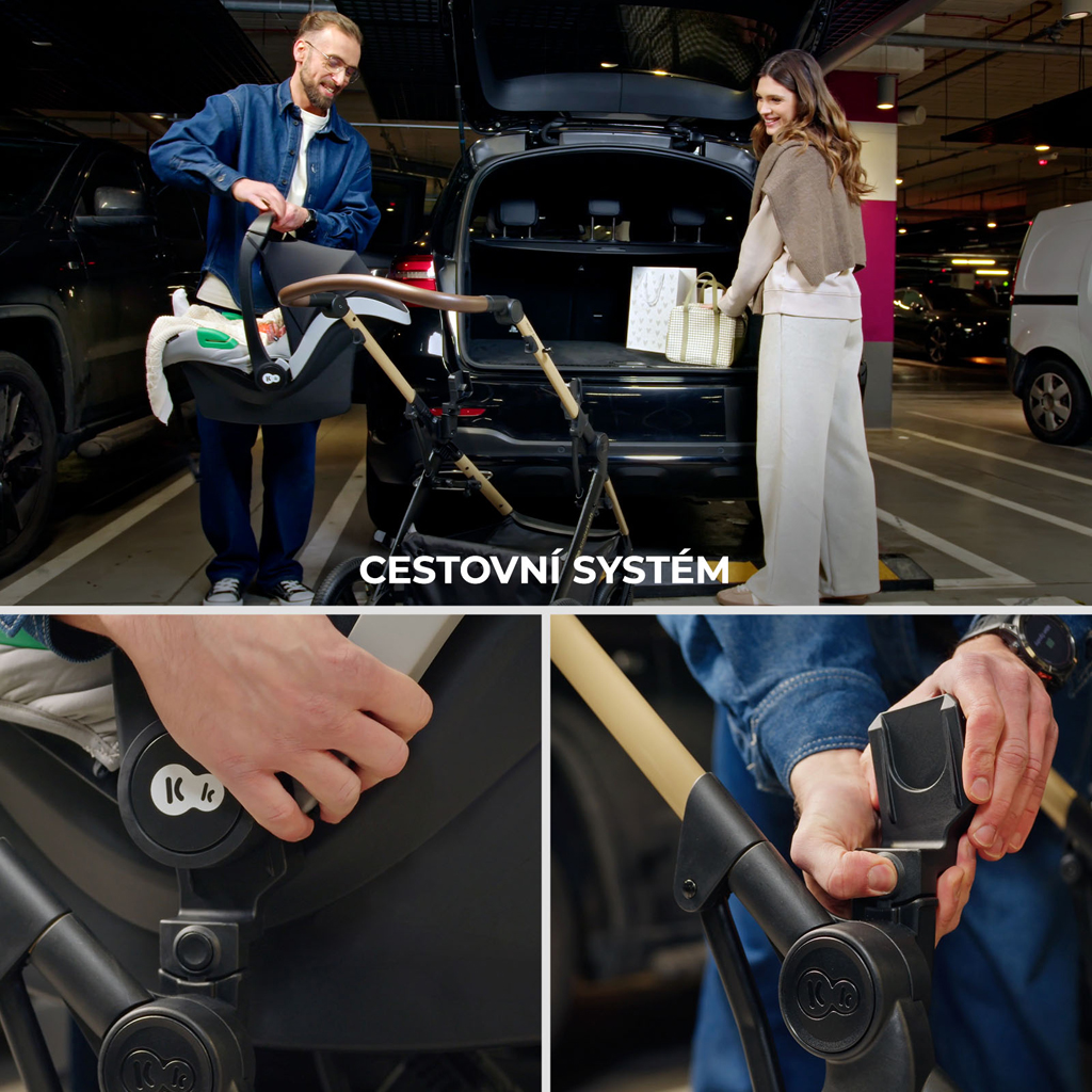 KINDERKRAFT Kočík kombinovaný 3v1 Moov 2 XL Air Grey