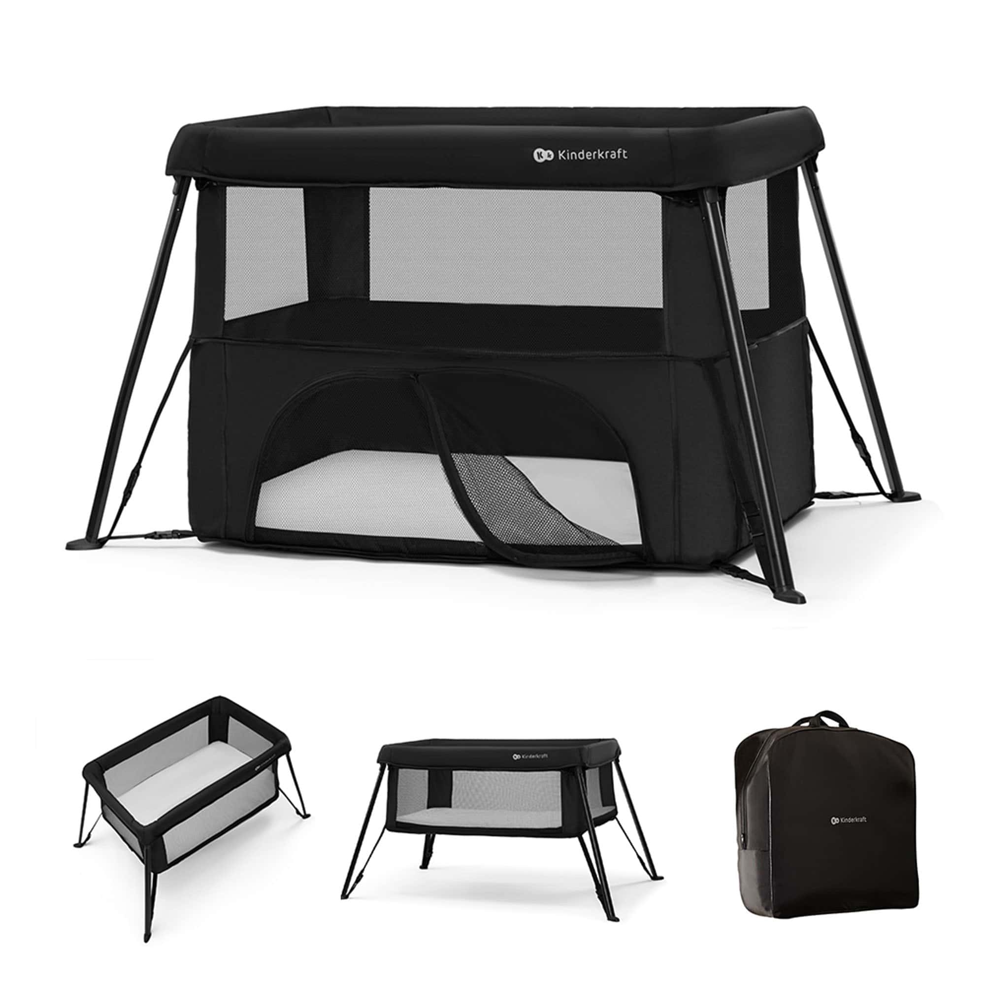 KINDERKRAFT Postieľka cestovná Cami Black