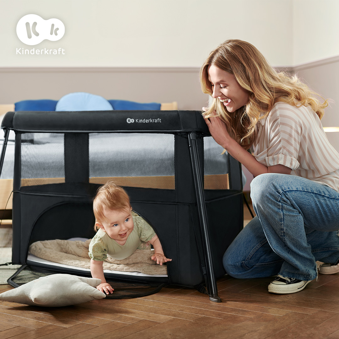 KINDERKRAFT Postieľka cestovná Cami Black