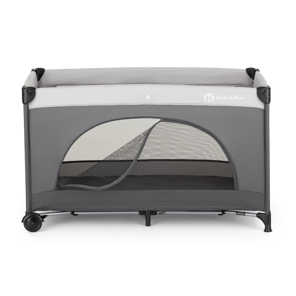PETITE&amp;MARS Postieľka cestovná Nyja Urban Jungle Charcoal