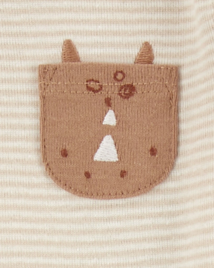 CARTER'S Body dlhý rukáv Navy/Olive Animal chlapec 4ks NB/ veľ. 56