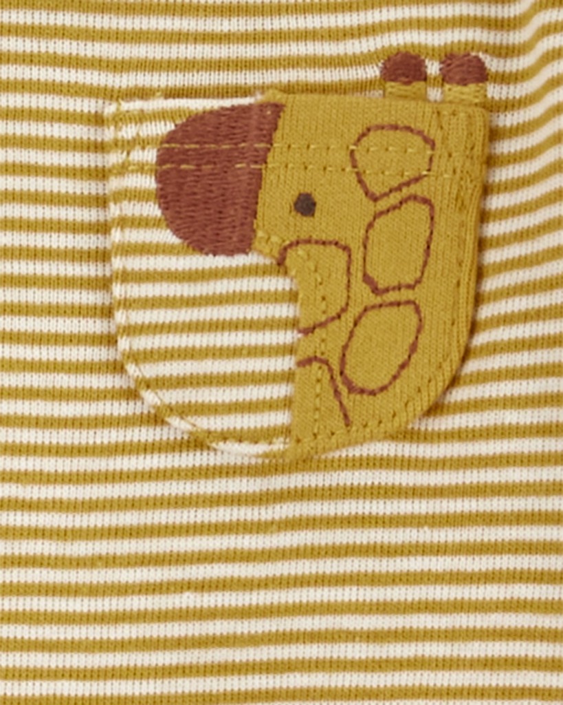 CARTER'S Body dlhý rukáv Navy/Olive Animal chlapec 4ks NB/ veľ. 56