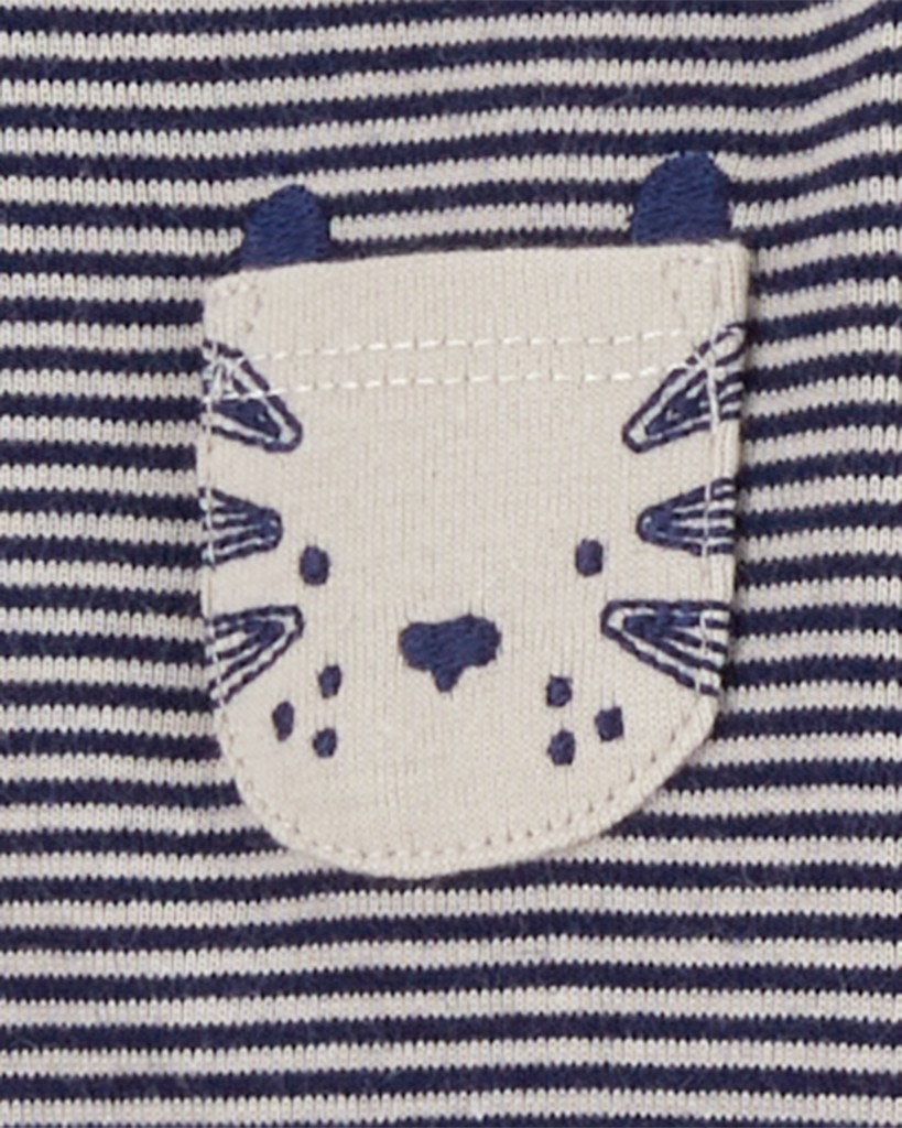 CARTER'S Body dlhý rukáv Navy/Olive Animal chlapec 4ks NB/ veľ. 56