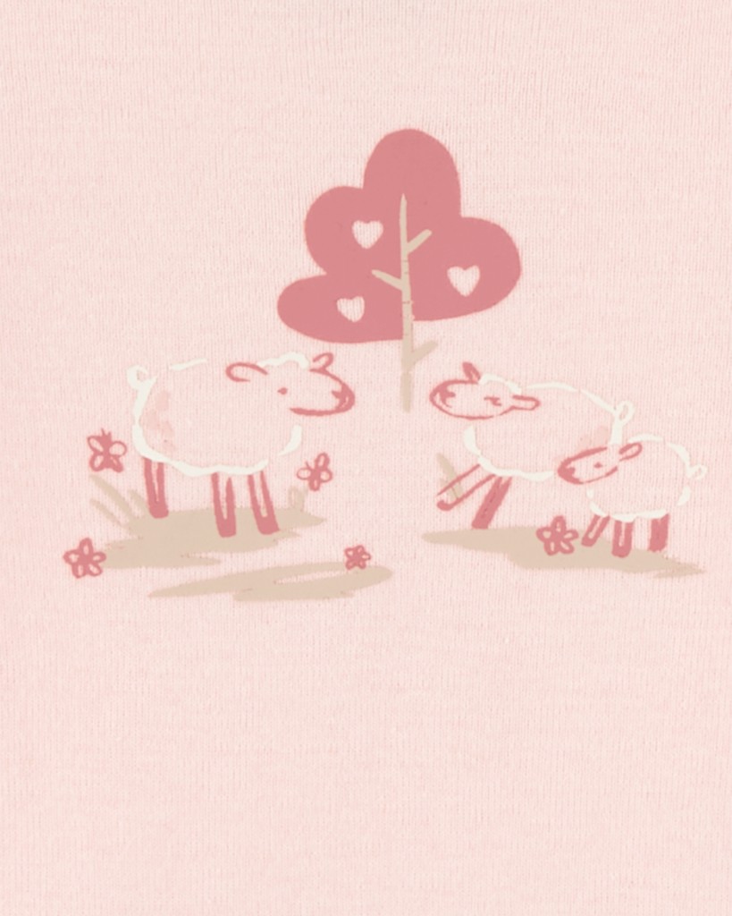 CARTER'S Body dlhý rukáv Pink/Ivory dievča 4ks NB/ veľ. 56