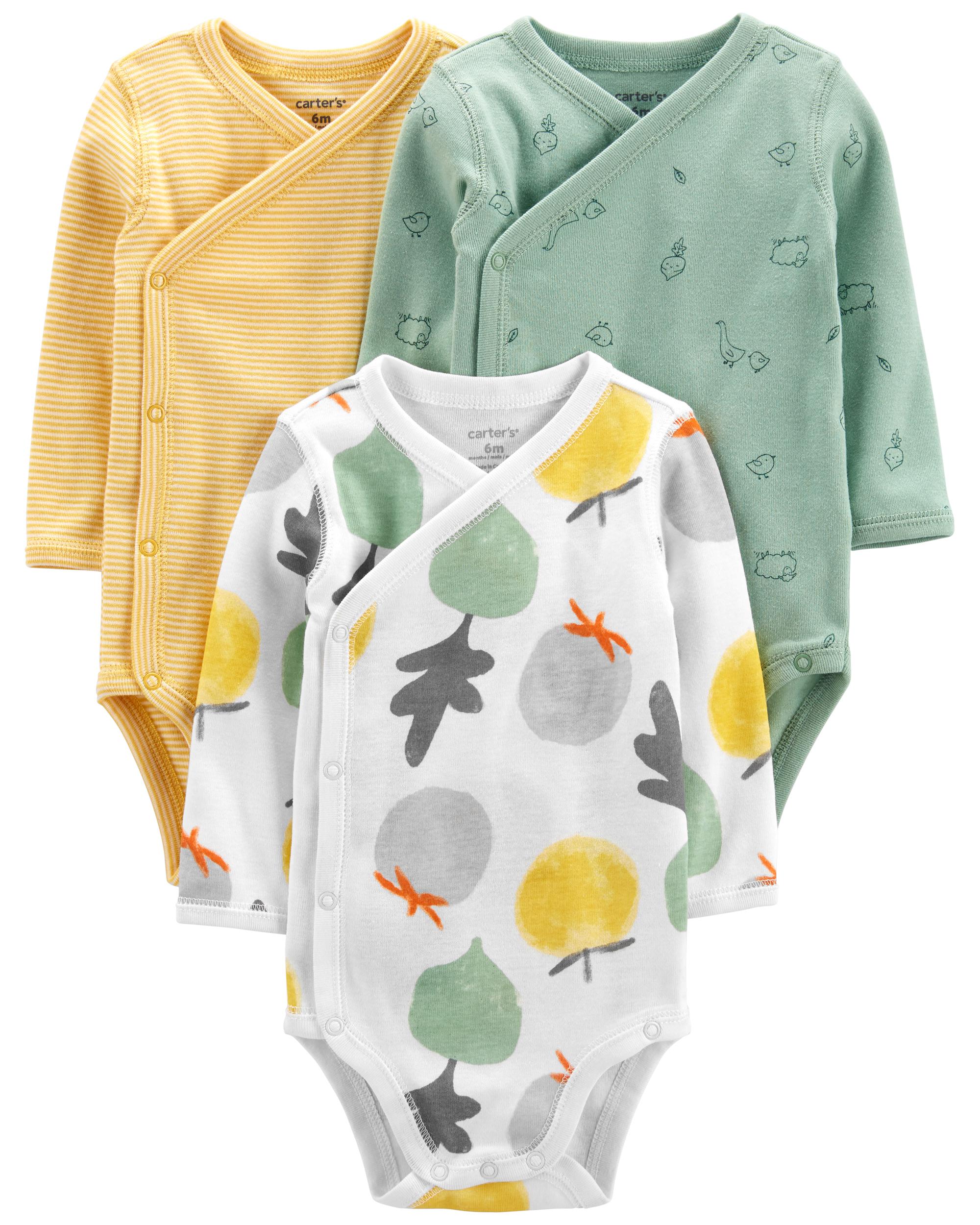 CARTERS Body dlhý rukáv Veggies neutrál LBB 3 ks PRE, veľ. 46