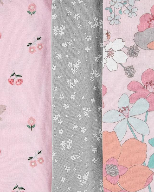 CARTER'S Body krátky rukáv Floral Pink dievča LBB 5 ks PRE/ veľ. 46