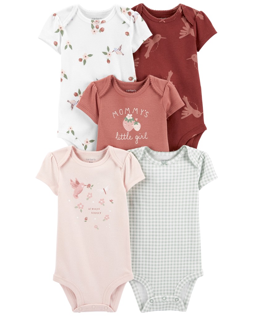 CARTERS Body krátky rukáv Hummingbird dievča 5ks NB/ veľ. 56
