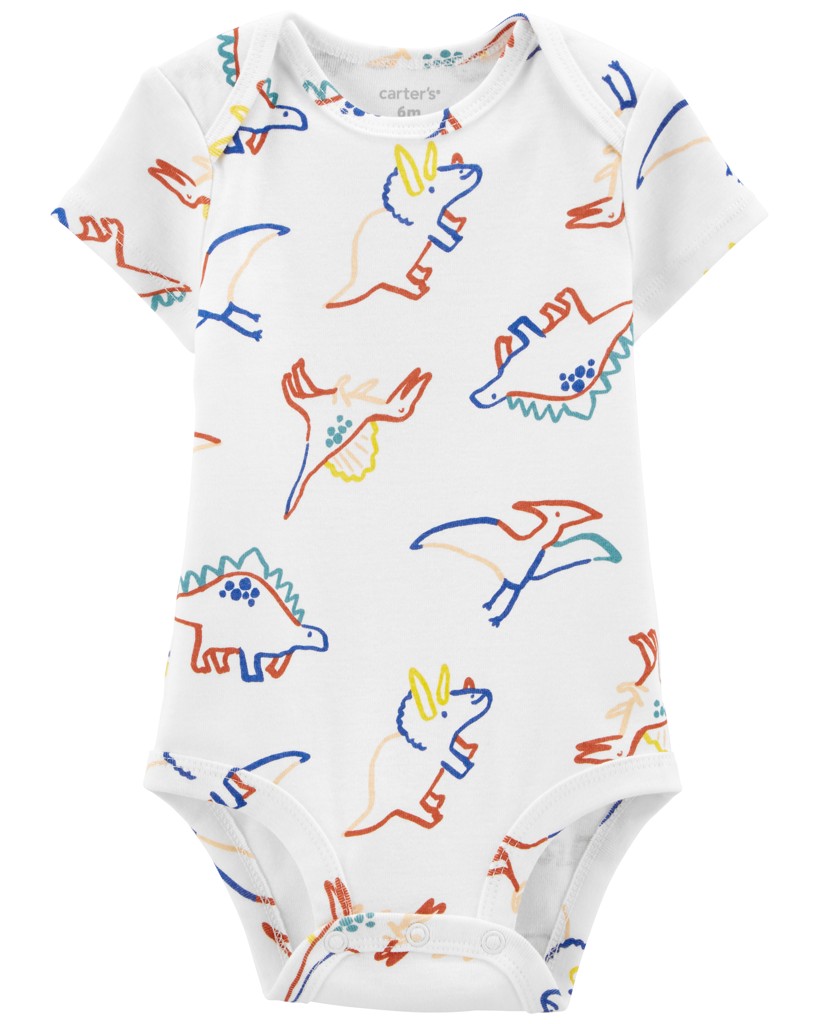 CARTER'S Body krátky rukáv Ivory Dino chlapec 3m