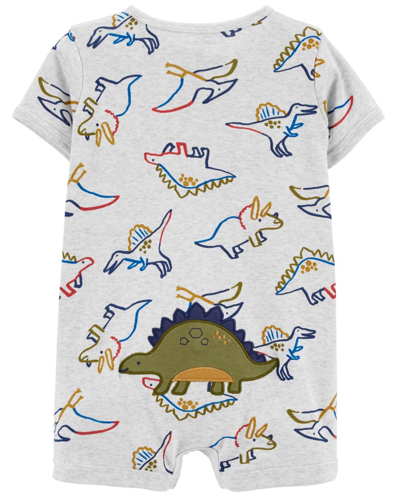 CARTER'S Overal letný krátky rukáv Grey Dino chlapec NB/ veľ. 56