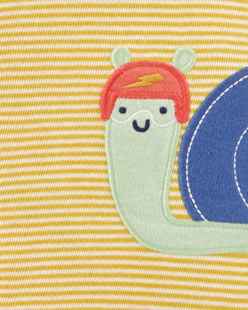 CARTER'S Overal letný krátky rukáv Yellow Snail chlapec NB/ veľ. 56