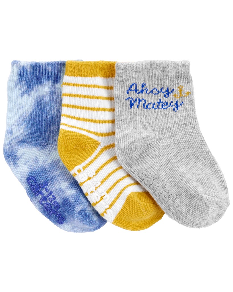 CARTERS Ponožky Mix chlapec LBB 3ks NB