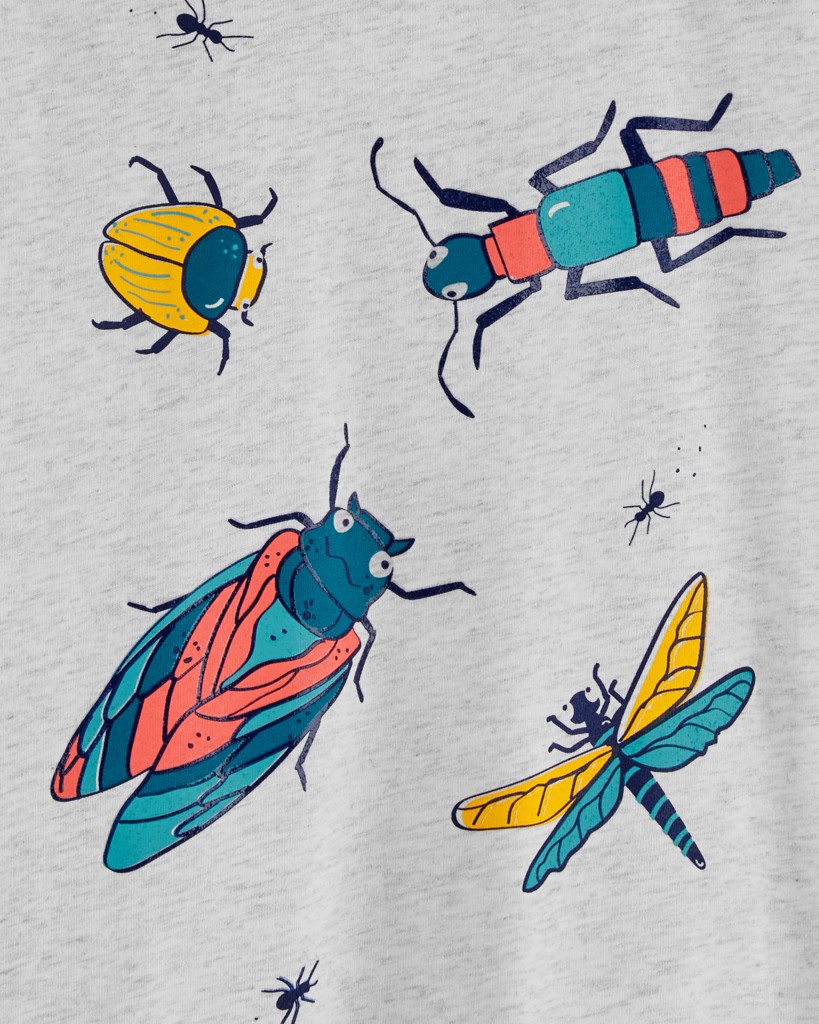 CARTER'S Tričko krátky rukáv Grey Bug chlapec 6m