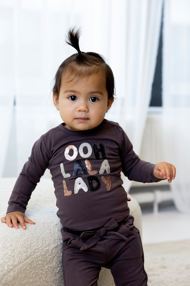 DIRKJE Tričko dl.rukáv šedohnedá dievča veľ.56