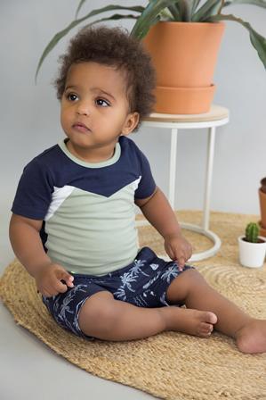 DIRKJE Tričko krátky rukáv C-SO TROPICAL TOUCAN DO IT 68 Green-Navy