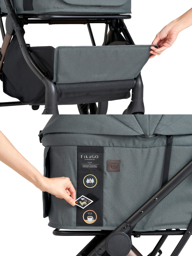 FIKAGO Kočík pre mačky / psov AGILE2 Soft Grey