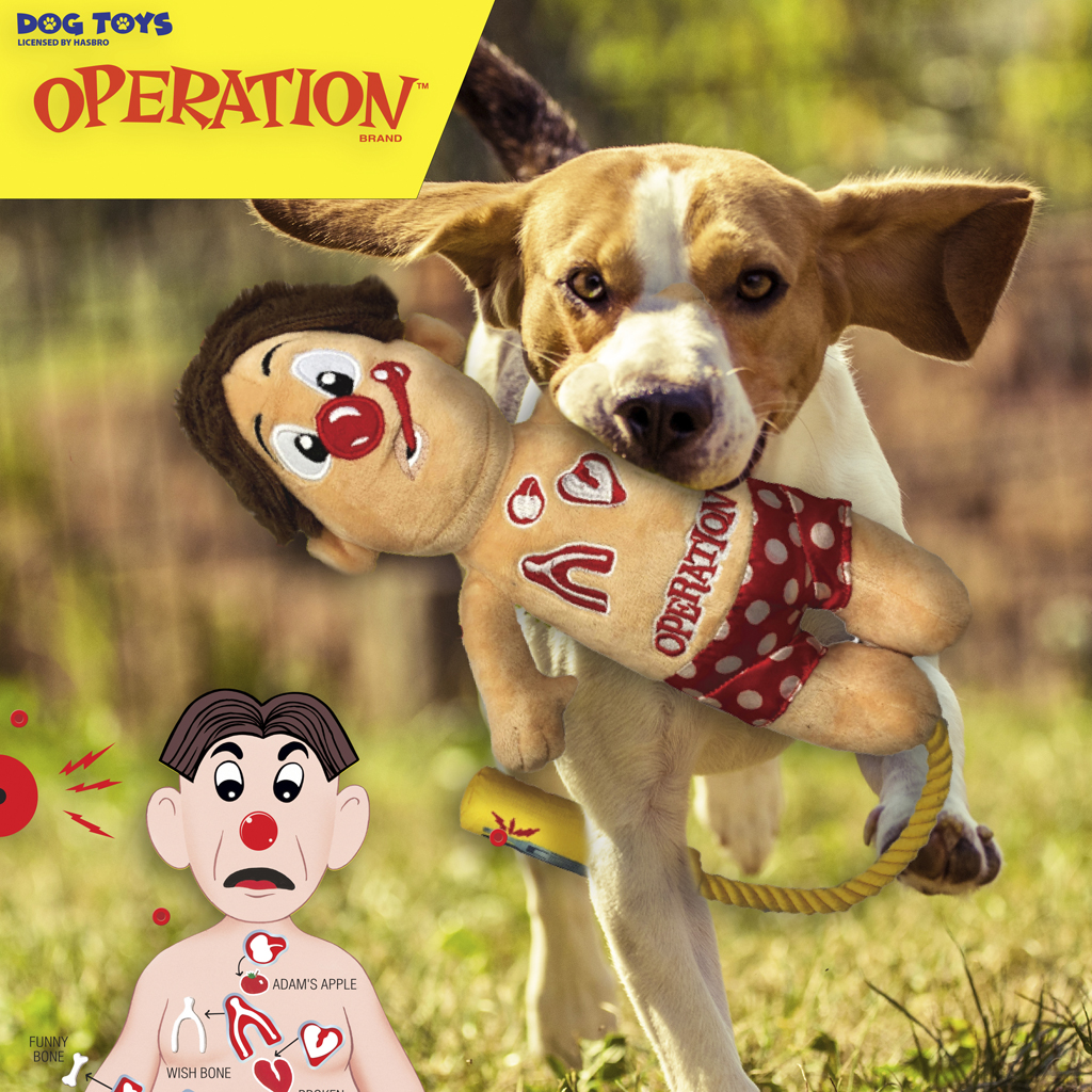 HASBRO Hračka pre psov Operation Cavity Sam plyšová s lanom na preťahovanie 30 cm