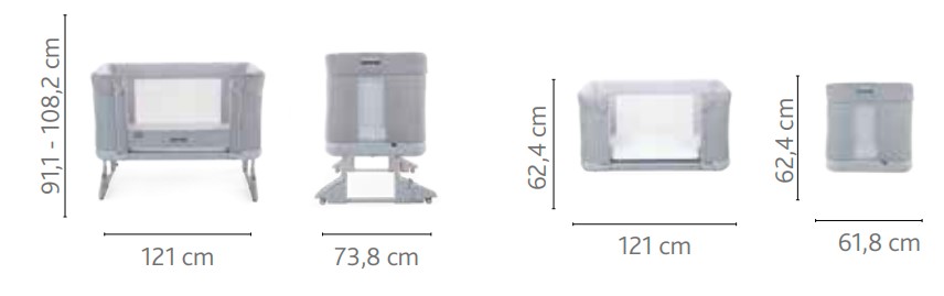 CHICCO Postieľka Next2Me Forever - Moon Grey