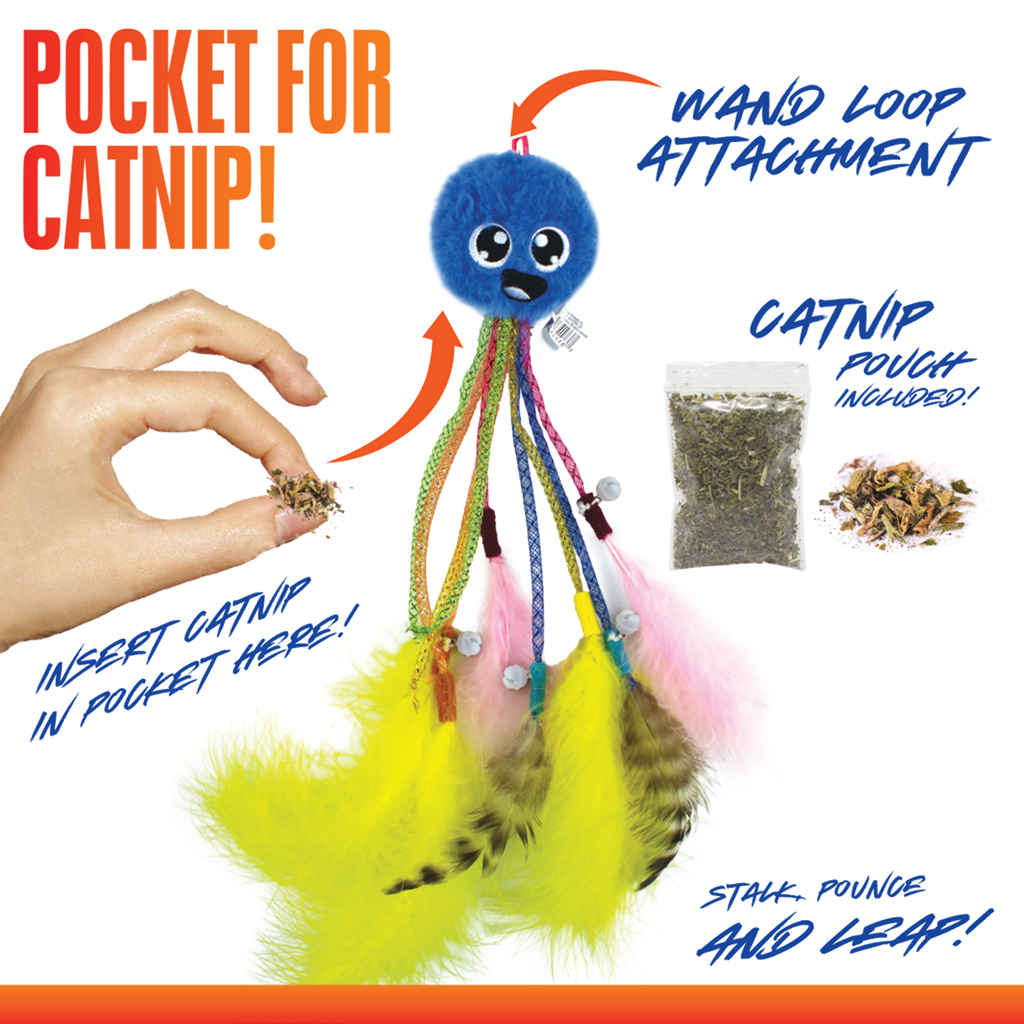 NERF CAT Hračka pre mačky chobotnička s rolničkami a paličkou 30 cm