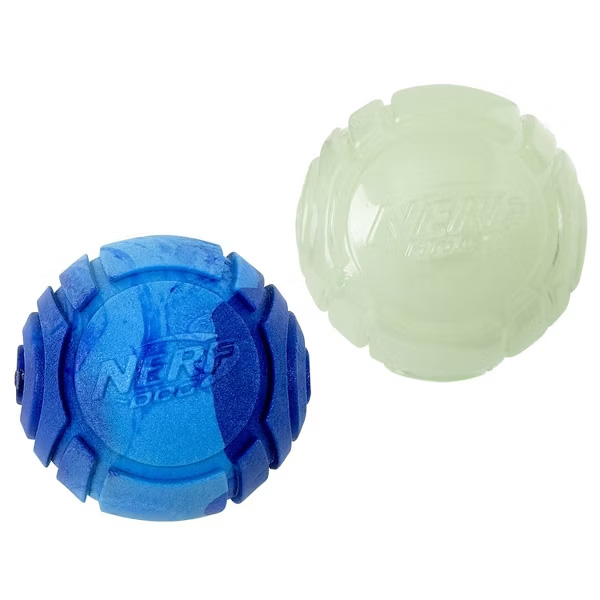 NERF DOG Darčekový set - svietiaca loptička Lightning 6,5 a Sonic loptička s vôňou arašidového masla