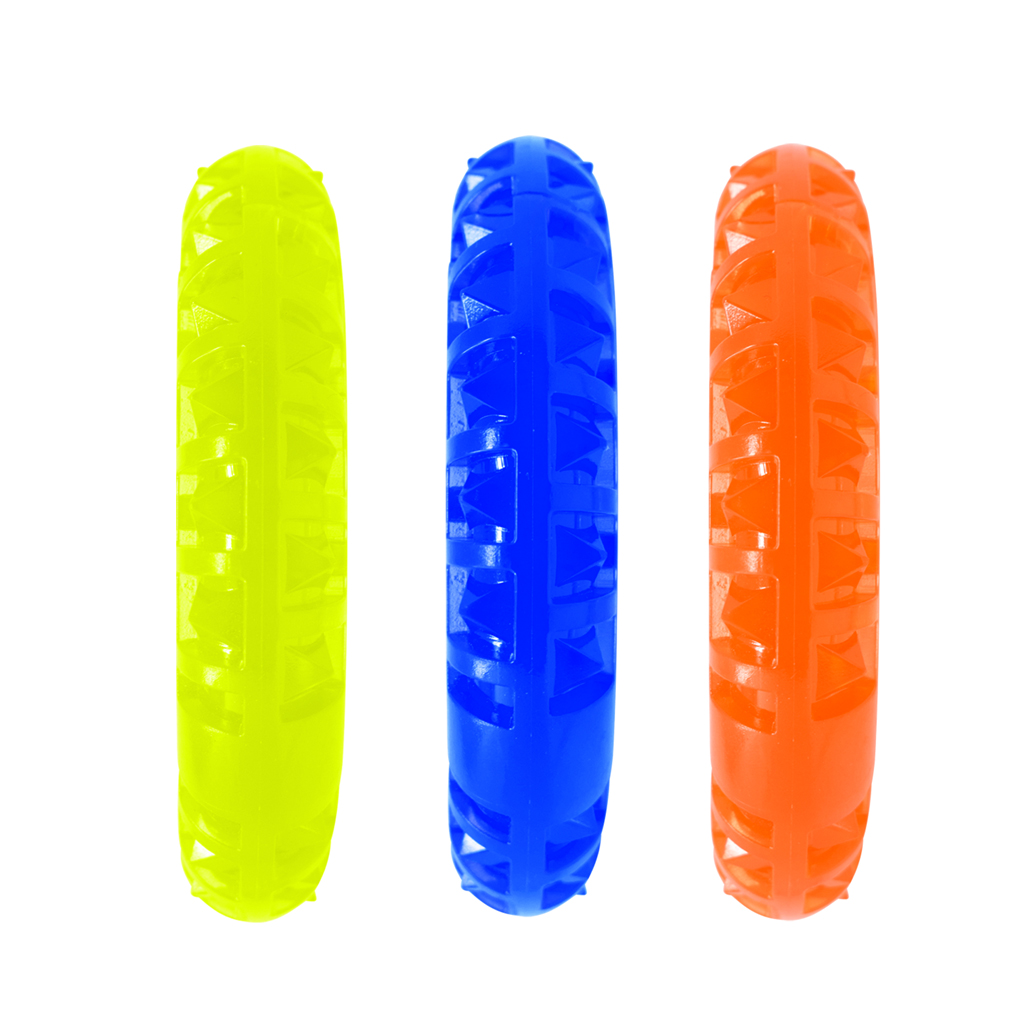 NERF DOG Hračka pre psov 3 ks priehľadných kruhov so spikami EXO 12,5 cm