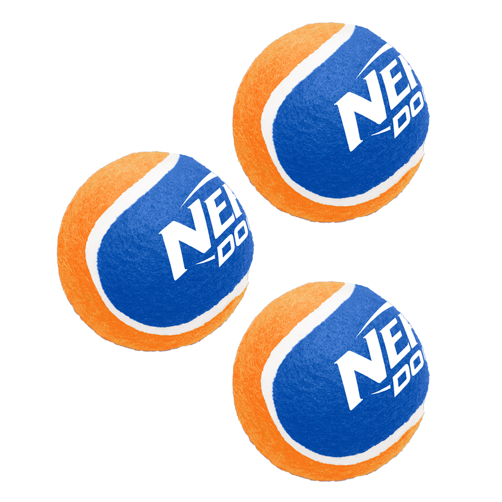 NERF DOG Hračka pre psov 3 ks tenisových loptičiek bez pískadla v tlakovej dóze 6,5 cm