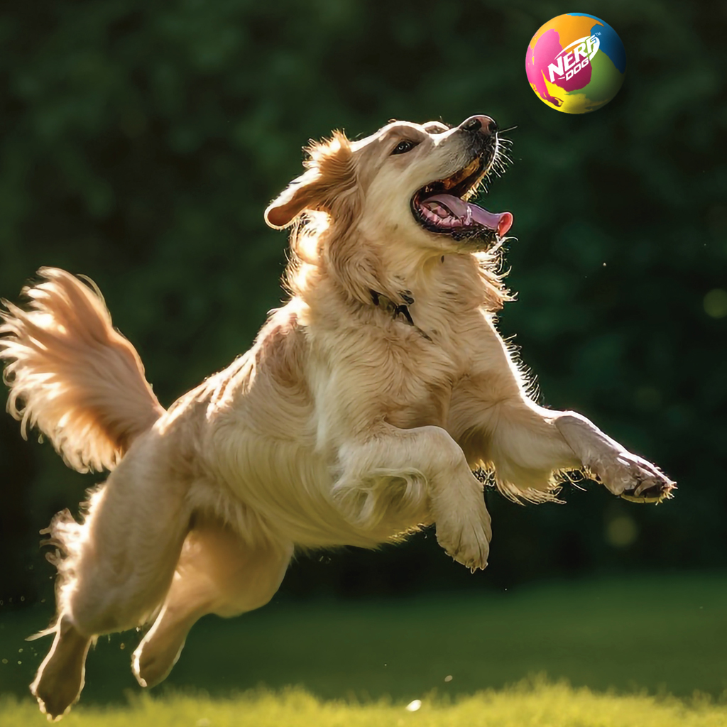 NERF DOG Hračka pre psov gumová super odrazová loptička 9,5 cm