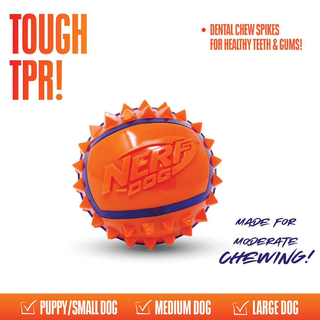 NERF DOG Hračka pre psov loptička so spikmi 9 cm
