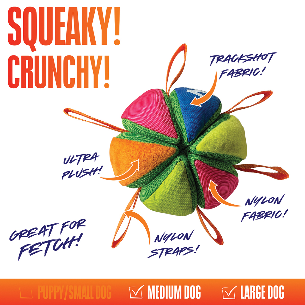 NERF DOG Hračka pre psov plyšová pískacia a chrumkavá loptička 15 cm