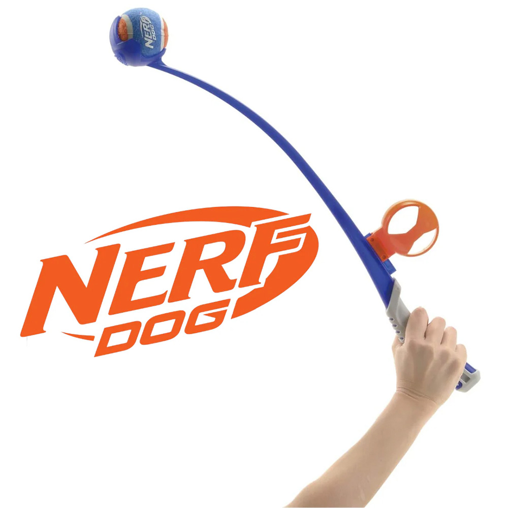 NERF DOG Hračka pre psov priehľadný Air Strike a tenisová loptička bez pískadla 41,5 cm / 6,5 cm