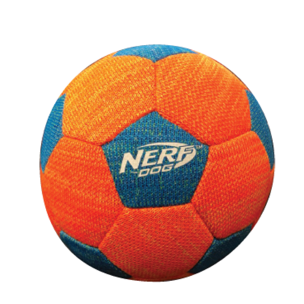 NERF DOG Hračka pre psov X-pletená pískacia futbalová lopta 12,5 cm