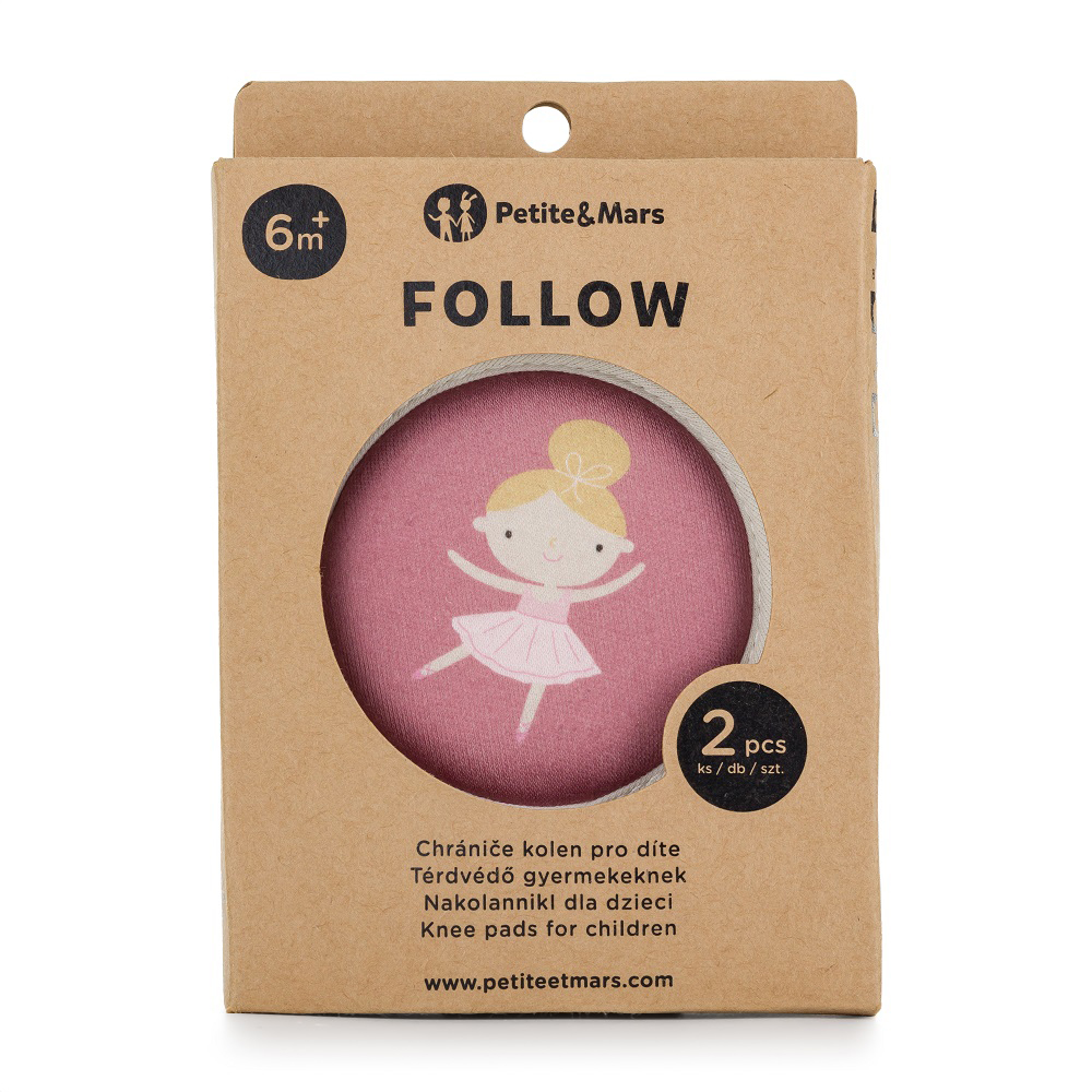 PETITE&amp;MARS Chrániče kolien elastické na lozenie Follow Dusty Rose