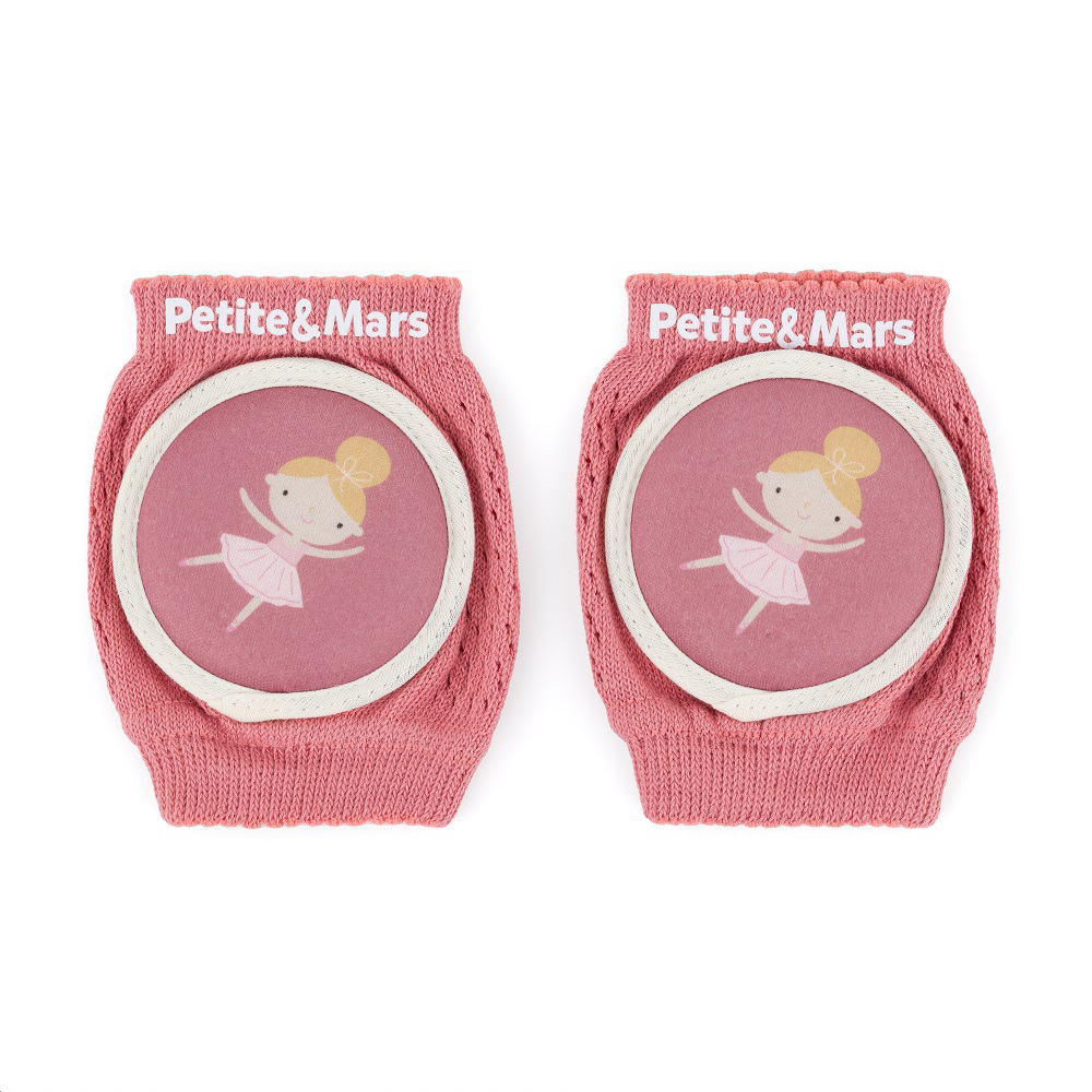 PETITE&amp;MARS Chrániče kolien elastické na lozenie Follow Dusty Rose