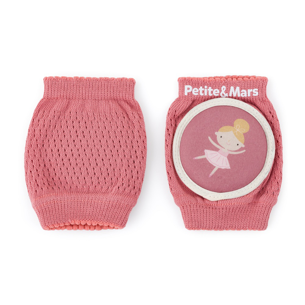 PETITE&amp;MARS Chrániče kolien elastické na lozenie Follow Dusty Rose