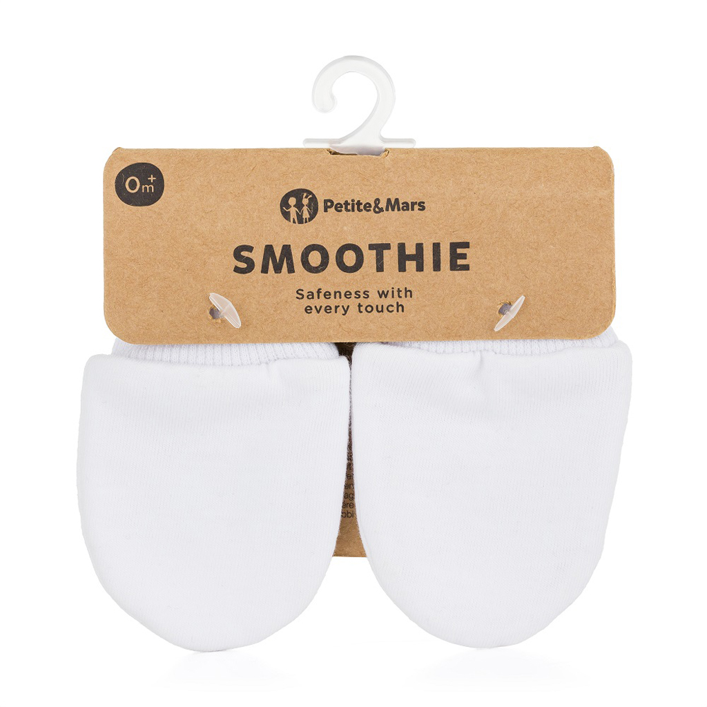 PETITE&amp;MARS Rukavičky kojenecké Smoothie Infinity White