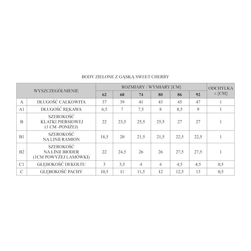 PINOKIO Body krátky rukáv Duck Sweet cherry veľ. 62
