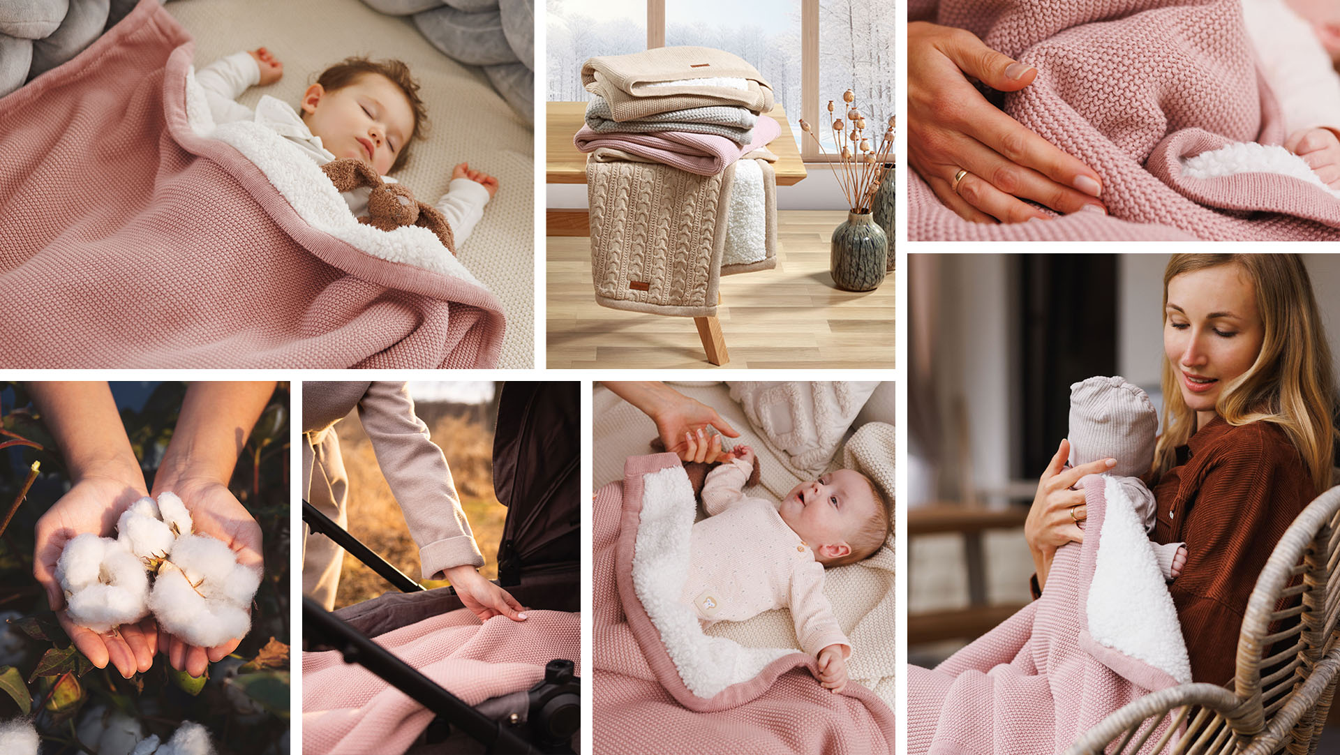 BABYONO Deka bavlnená s fleecovou podšívkou 75 x 100 cm ružová